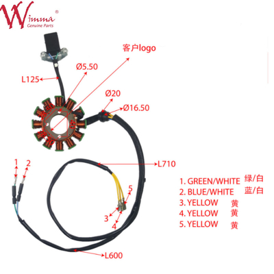 موتورسیکلت مقناطیسی استاتور کویل استاتور Comp DY200WOLF کیفیت خوب 8 قطب